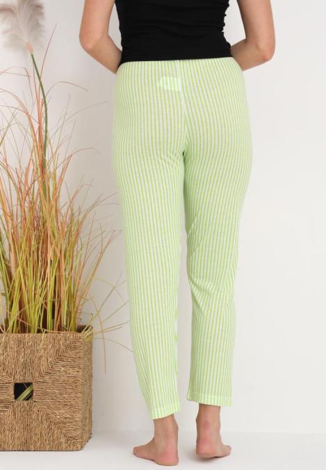 Pantaloni de Pijama Dama ,Culoare Verde Deschis cu Alb ,Engros